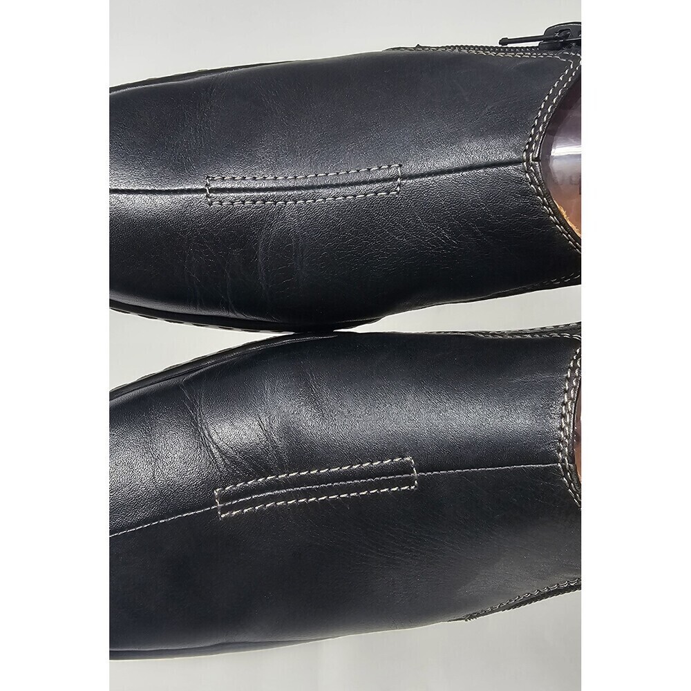 Josef Seibel Black Genuine Leather Block Heel Loafer Comfort Shoes Women Size 37 - Picture 3 of 8